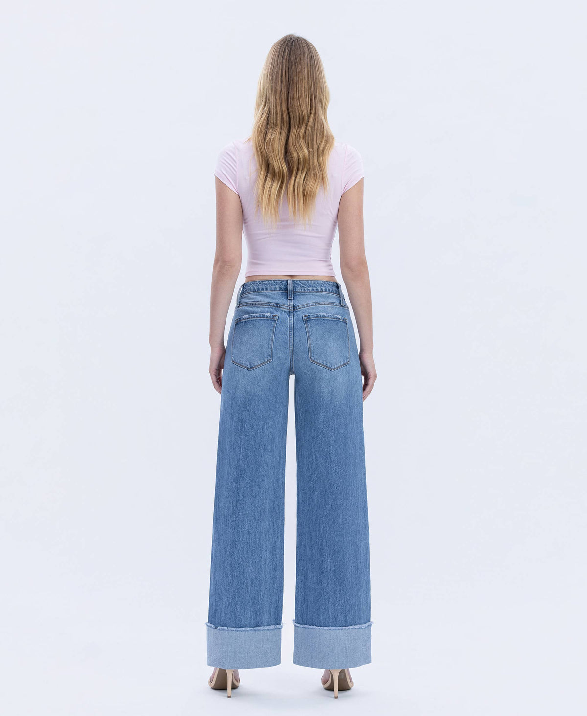 Mia High Rise Cuffed Wide Jeans
