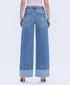 Mia High Rise Cuffed Wide Jeans