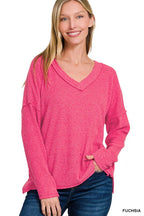Pink V Neck Sweater