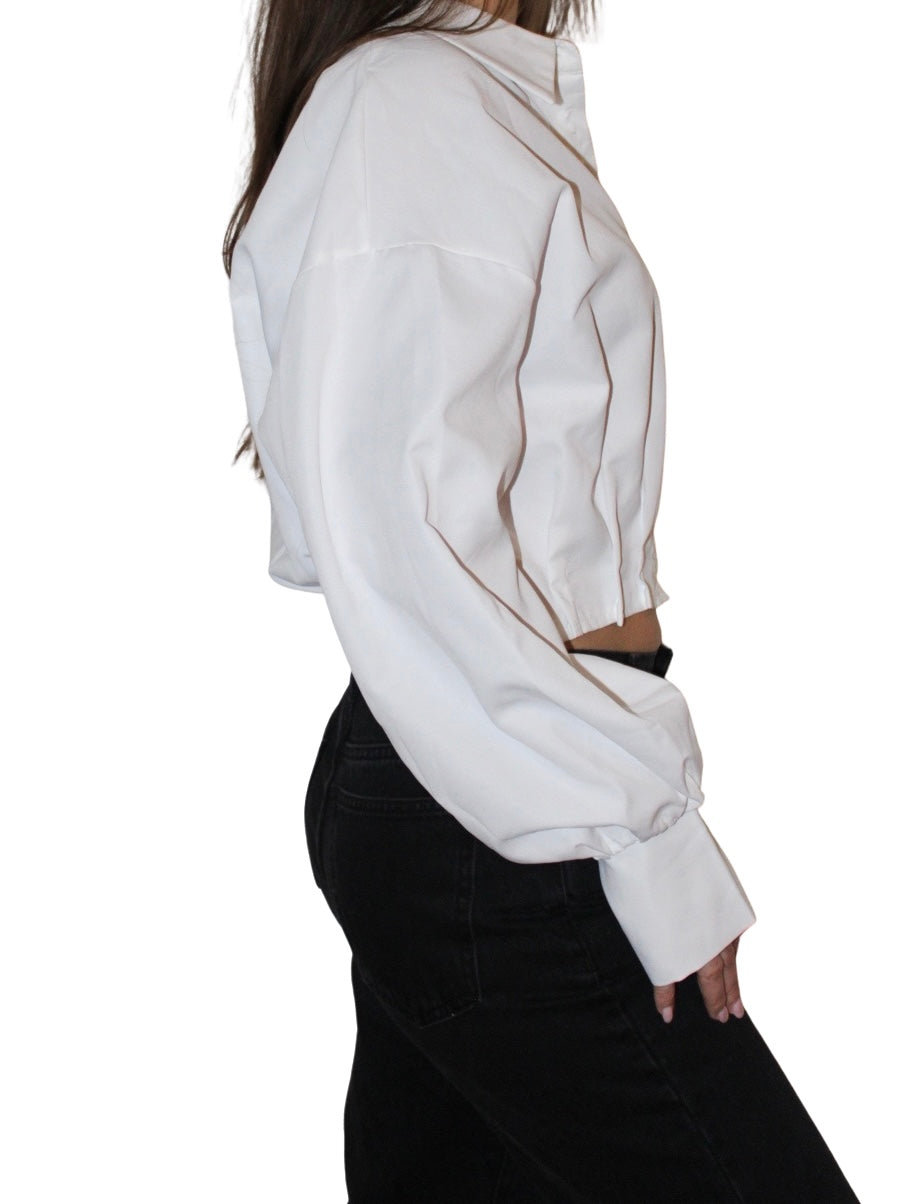 Cropped Button Up Blouse