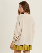 Vacay Handstitched Sweater - Natural